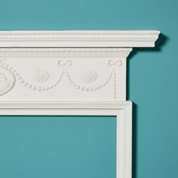 Antique Neoclassical Painted Pine Fireplace