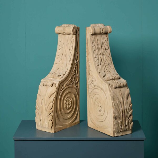 Pair of Antique Georgian Lime Wood Corbels