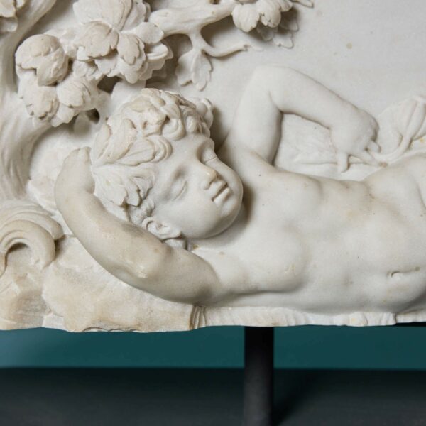 19th Century Italian Statuary Marble Plaque After Duquesnoy