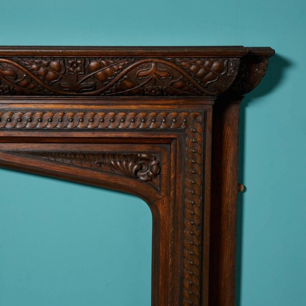 Antique Arts & Crafts Style Oak Fireplace