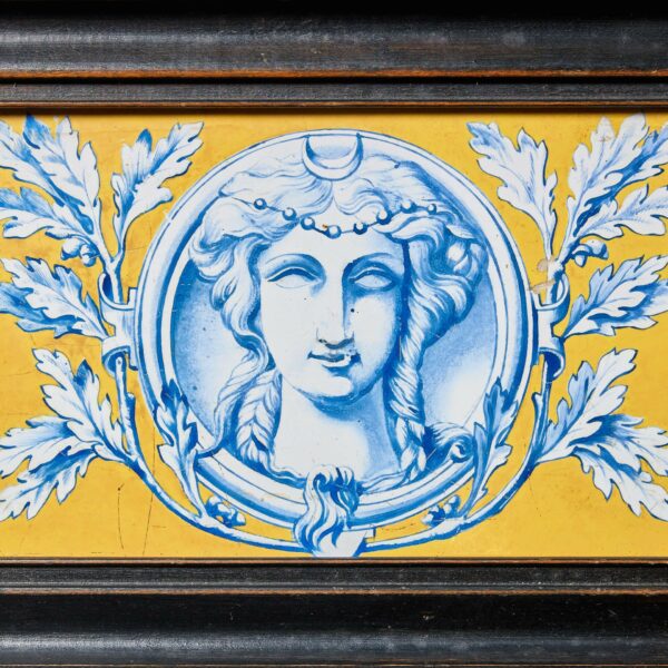 Pair of Antique Framed Neoclassical Tile Panels