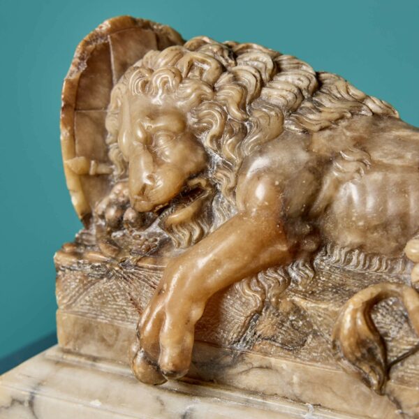 Antique Italian Grand Tour Sculpture of Lion of Lucerne