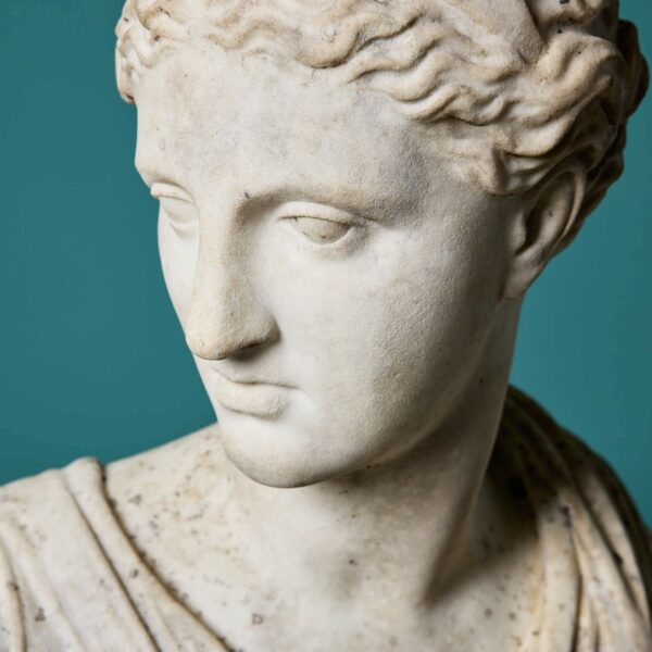 Antique Statuary Marble Bust of Diana