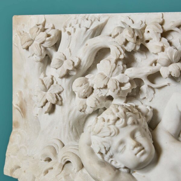 19th Century Italian Statuary Marble Plaque After Duquesnoy