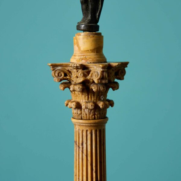 Antique Giallo Antico Marble Grand Tour Column of Phocas