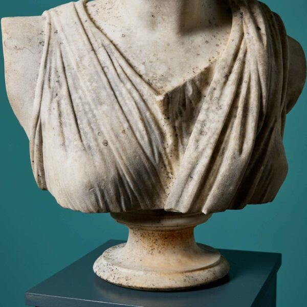 Antique Statuary Marble Bust of Diana