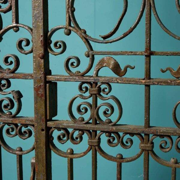 Pair of Tall Narrow Victorian Wrought Iron Side Gates