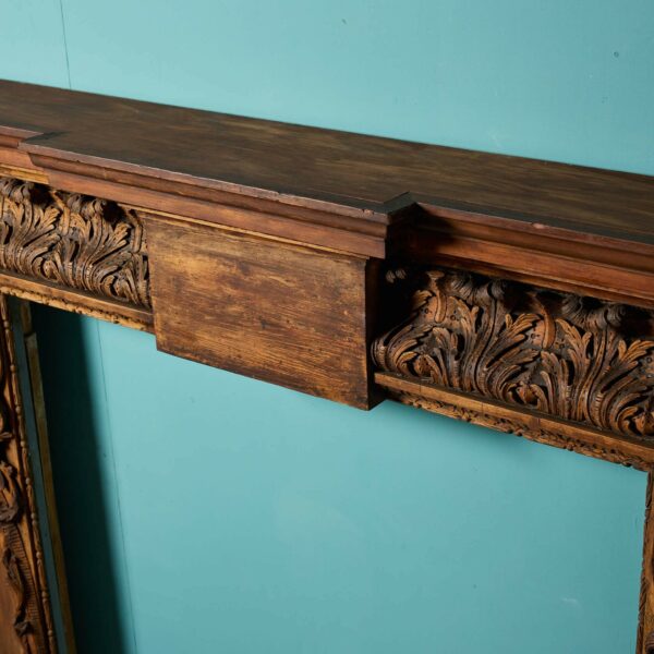 Large Carved Pine Georgian Style Fire Surround