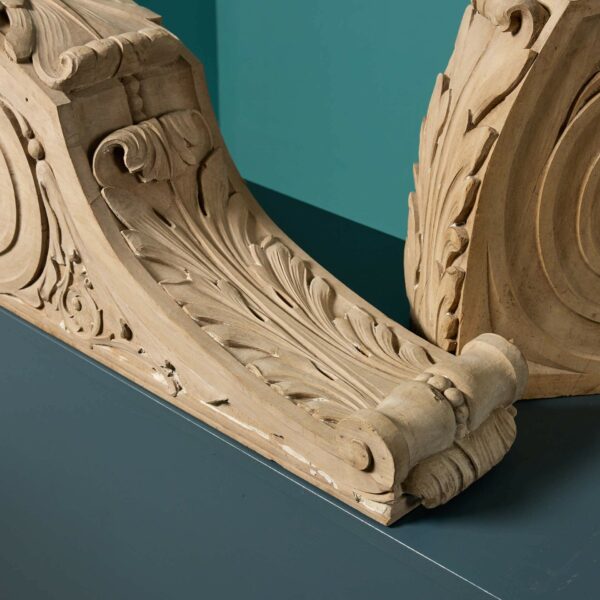 Pair of Antique Georgian Lime Wood Corbels