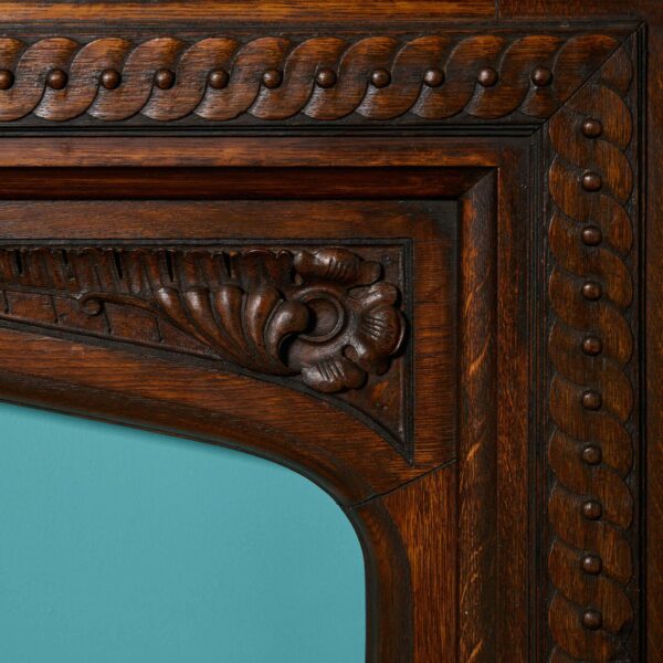 Antique Arts & Crafts Style Oak Fireplace