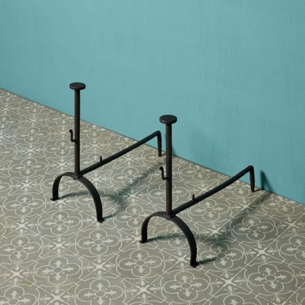 0_14675_-5 Pair of Antique Wrought Iron Fire Dogs