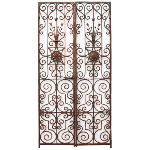 Set of Tall & Ornate Victorian Wrought Iron Garden Gates