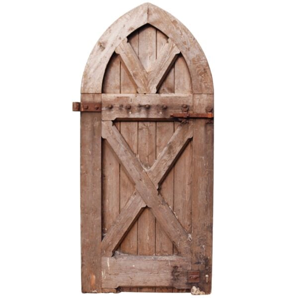 0_189-CO 19th Century Antique Arched Pine Door