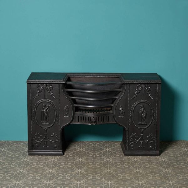 Large Antique George III Style Cast Iron Hob Grate