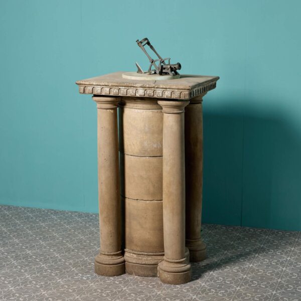 0_20492-11 Antique Noonday Cannon Sundial with Terracotta Pedestal