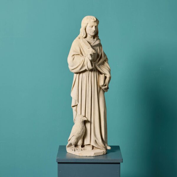 0_21525-3 Antique Carved Limestone Statue of a Scholar