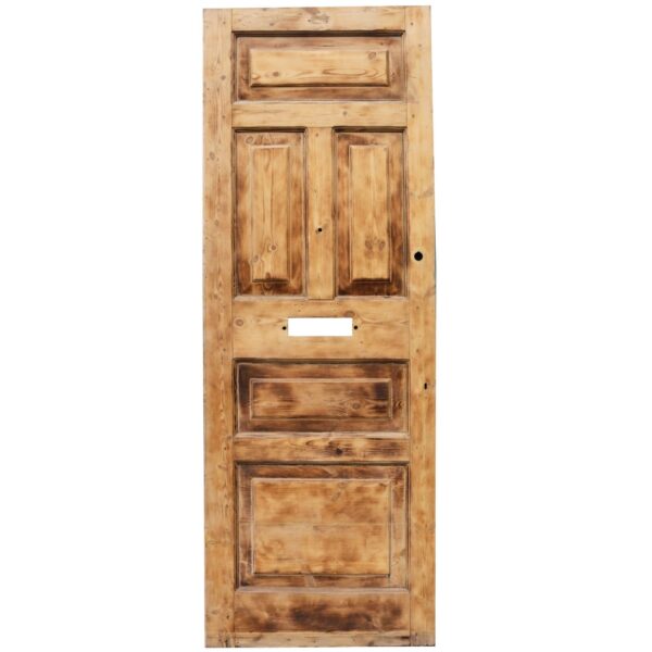 Very Tall Reclaimed Stripped Pine Edwardian Front Door