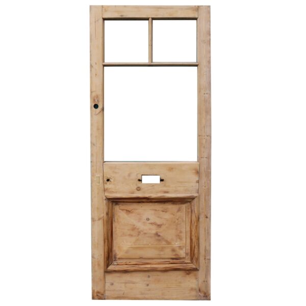 0_244-CO Reclaimed Edwardian Pine Front Door for Glazing