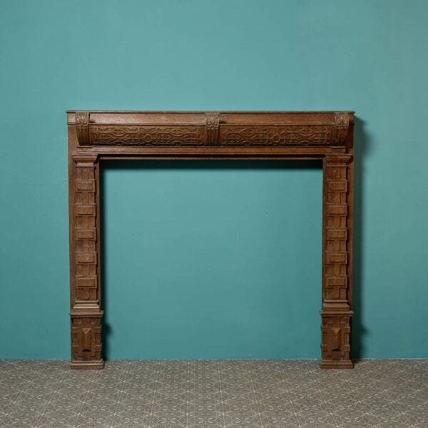 Antique English Jacobean Style Fire Surround