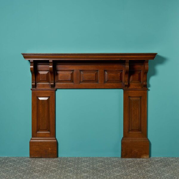 0_25022-1 Antique Victorian Period Oak Fire Surround
