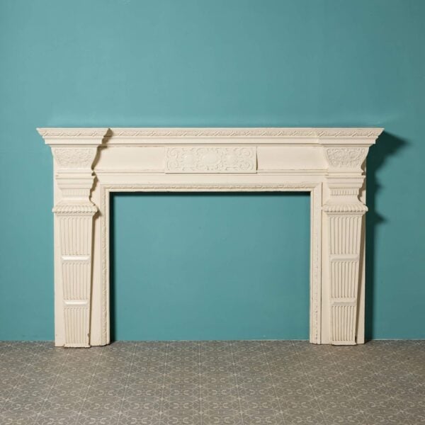 Antique Jacobean Style Pine & Composition Fire Surround