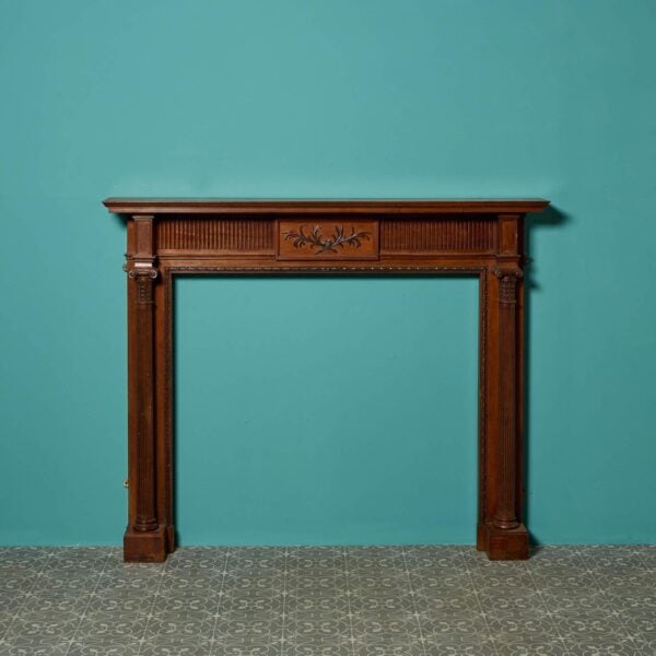 Antique Carved Walnut Fireplace