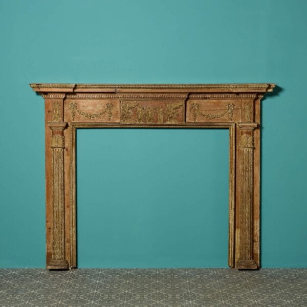 Antique Neoclassical Pine Fire Surround