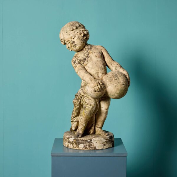 0_31088-1-1 Antique Terracotta Statue or Fountain of a Boy with a Water Pitcher