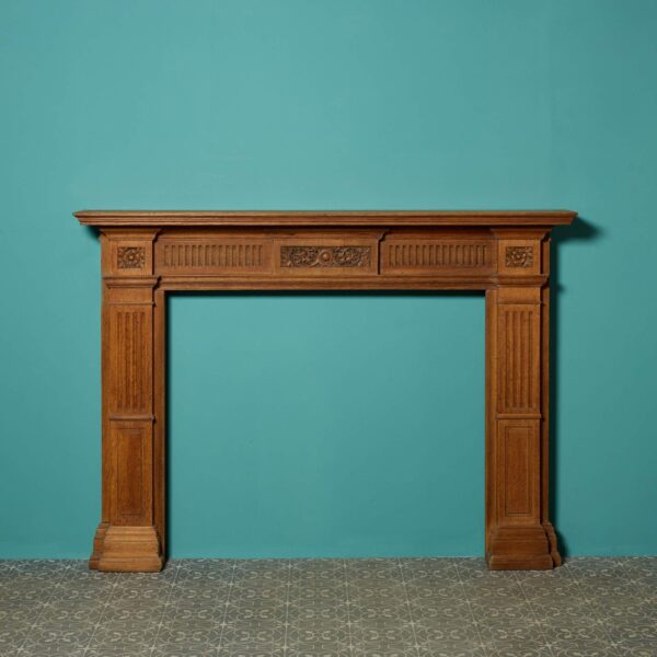 0_31516-1 Antique English Carved Oak Fireplace