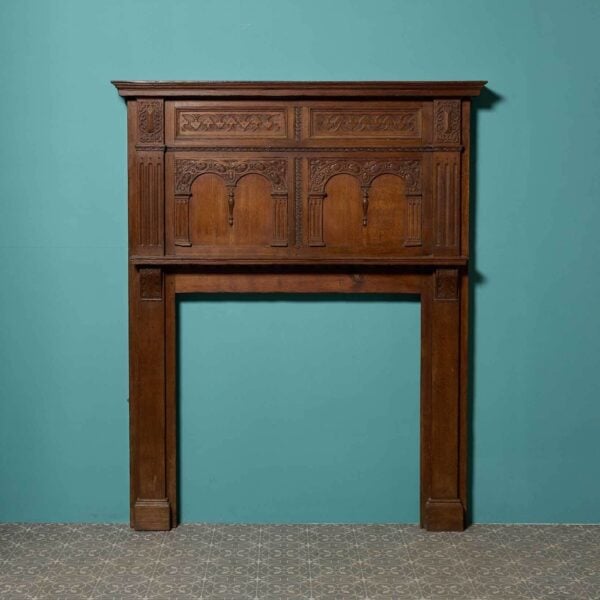 Antique English Jacobean Style Fire Surround