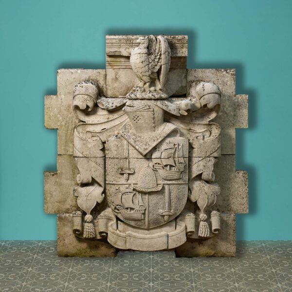 0_34122-edit Large Antique English Carved Portland Stone Armorial Crest