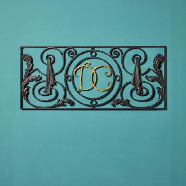 0_35021-2 English Wrought Iron Panel Baring the Monogram DC