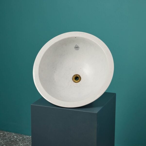 0_35190-3 White Marble Effect Antique Bowl Sink