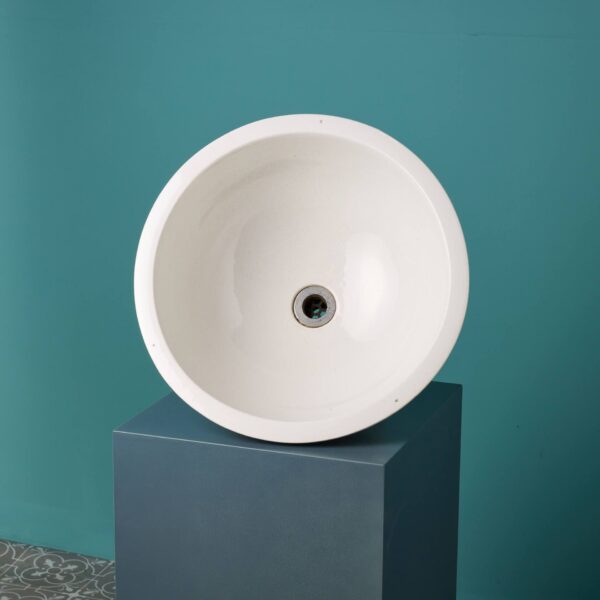 0_35191-2 Crazed White Antique Porcelain Bowl Sink
