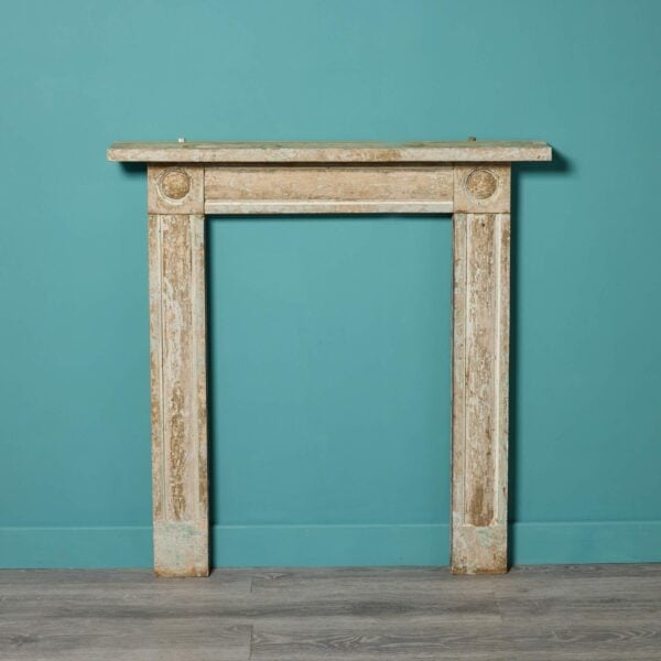 Antique Georgian Limestone Bullseye Fireplace