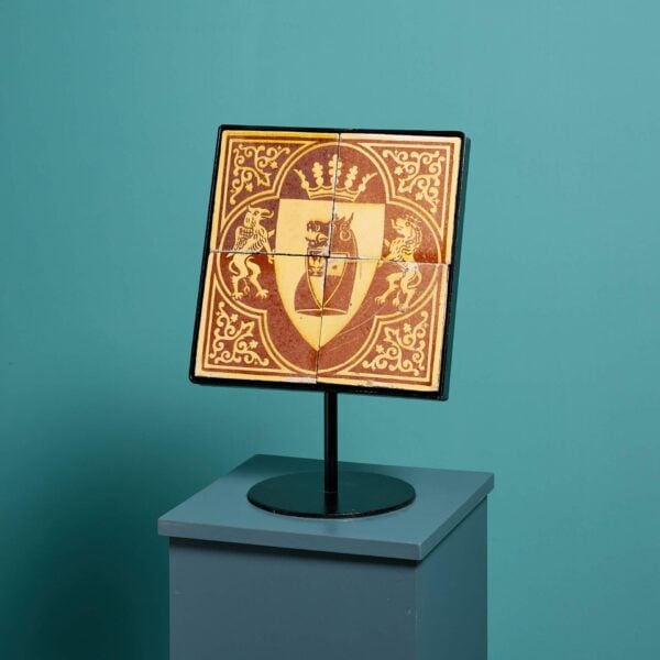 0_35531_-1 Antique Encaustic Heraldic Tile Panel by Chamberlain Co