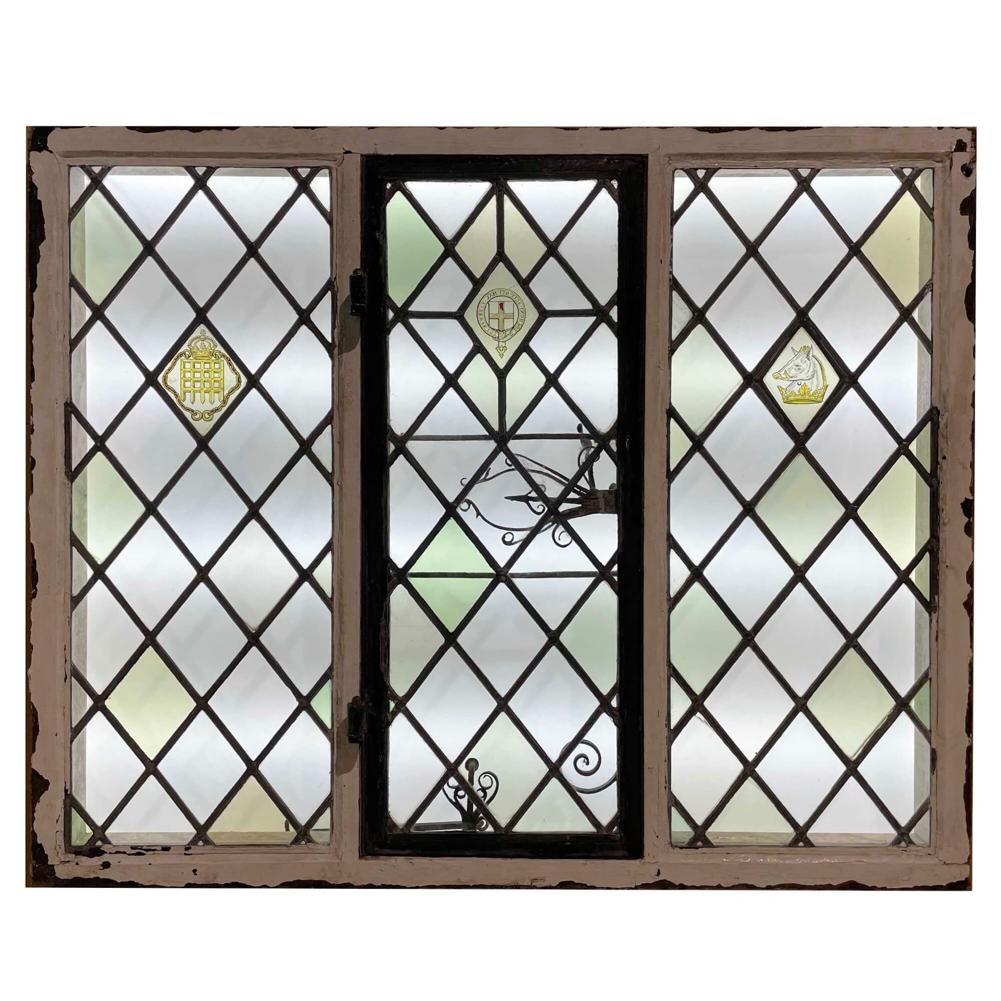 Vintage stained glass windows set of deals 3