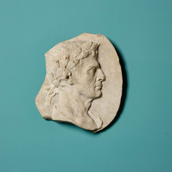 0_35773-1 18th Century Italian Marble Plaque of a Roman Emperor
