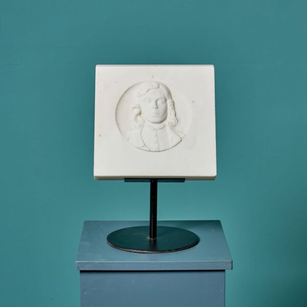 0_35818-1 After John Flaxman (1755-1826) Antique Marble Portrait Plaque
