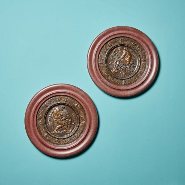 Two Bronze Grand Tour Framed Roundels