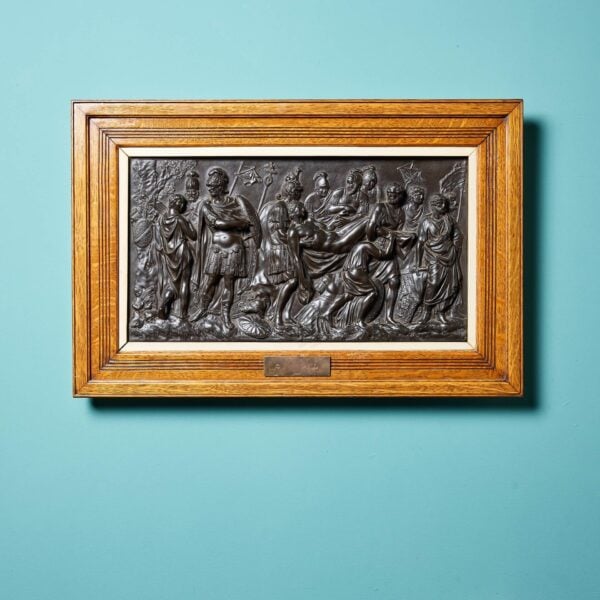 Framed Wedgwood Black Basalt Plaque ‘The Death of Meleager’