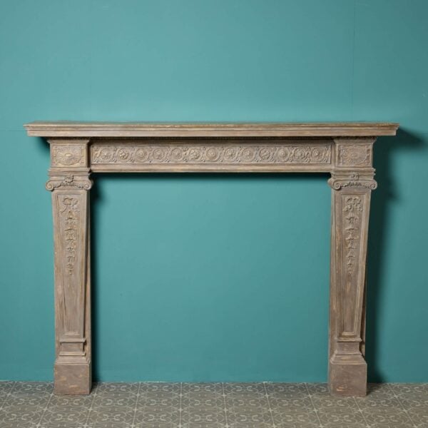 Victorian Painted Walnut & Composition Antique Fireplace
