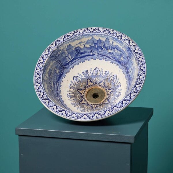 0_464-1 ‘The Panorama’ Victorian Blue & White Transfer Print Sink