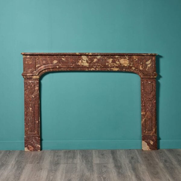 0_586-1 Antique Louis XVI Style Red Marble Fire Surround