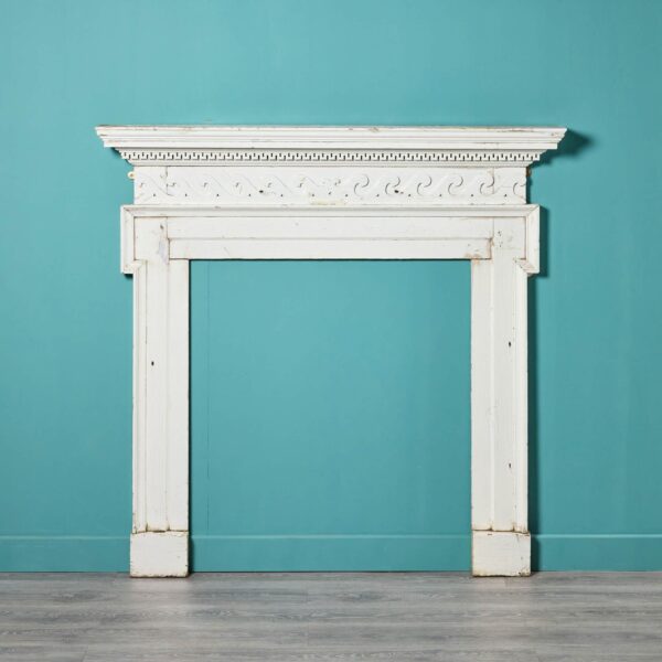 Antique Neoclassical English Pine Fireplace