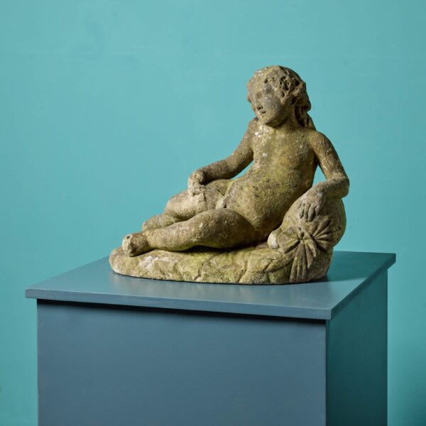 0_UKH1899 French Antique Marble Statue of a Leaning Youth