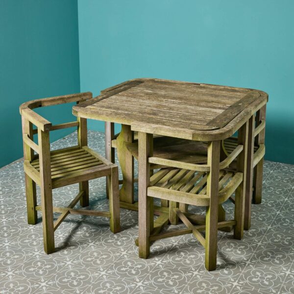 0_UKH2273 S. S. Begum Teak Garden Table & Four Chairs