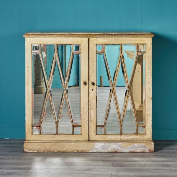 Antique Astral Glazed Mirrored Cabinet