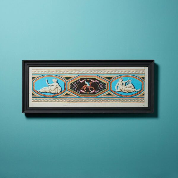 Antique Framed Polychrome Classical Frieze