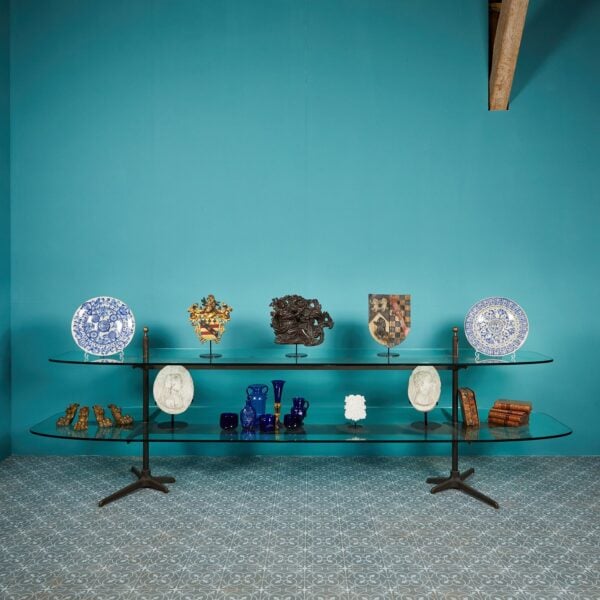 Reclaimed Tiered Glass Shop Display Table